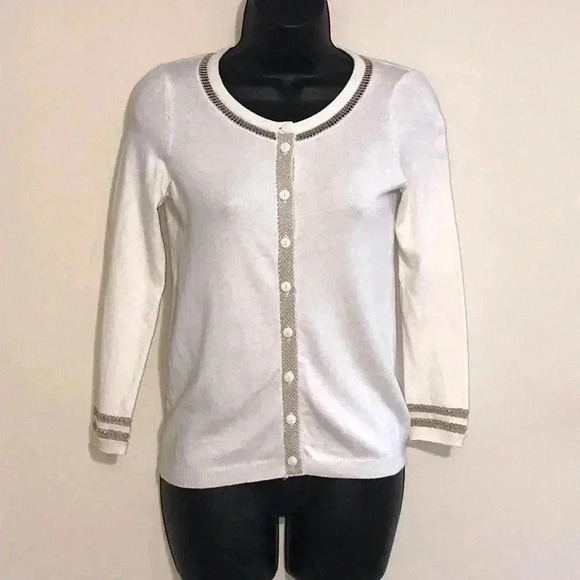 Sparrow Cream and Metallic Cardigan Size XS—B5 - Picture 1 of 6